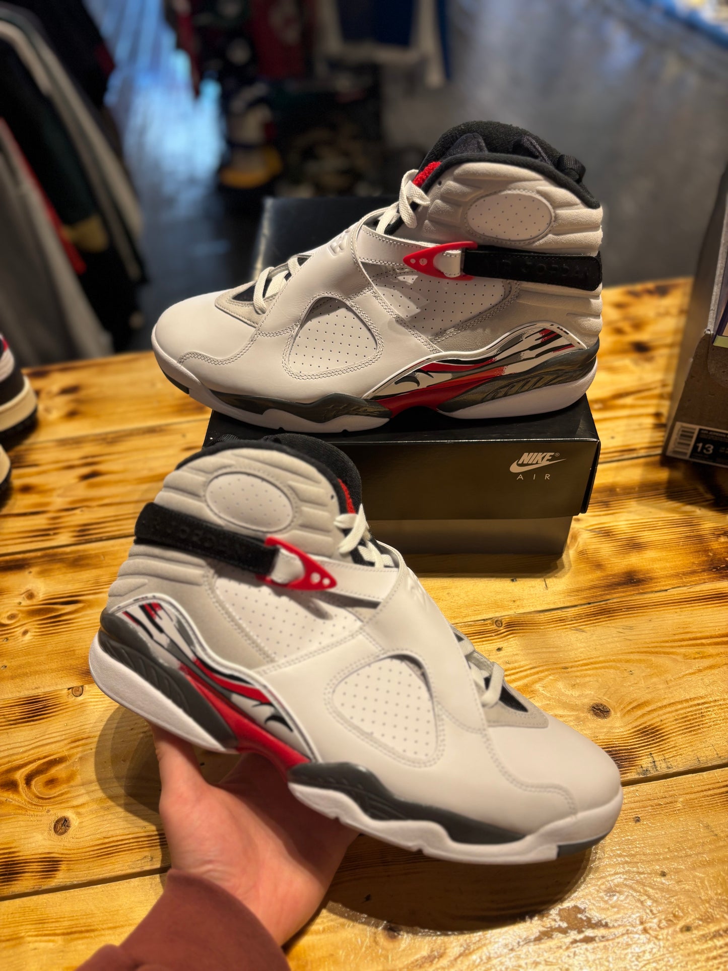 Jordan 8 “white true red”/size 13