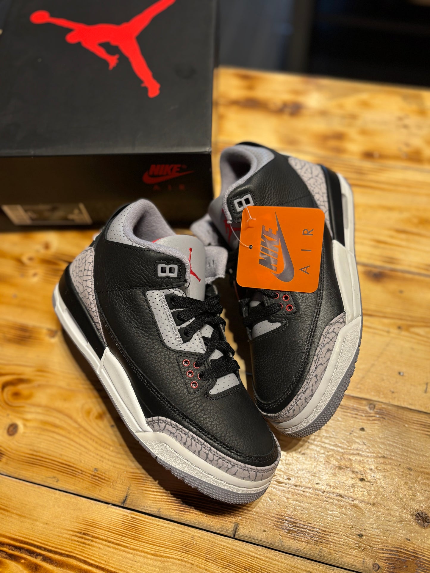 Jordan 3 “black cement reimagined”/size 6y,6.5y