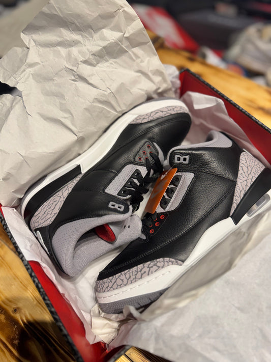 Jordan 3 “Black Cement 2024”/size 10