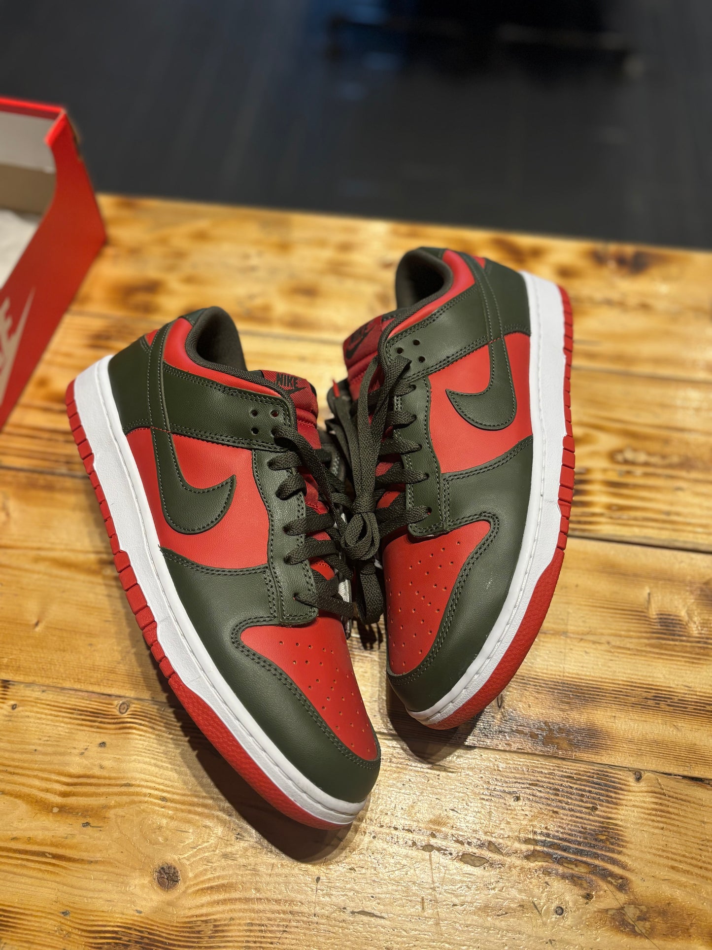 Nike dunk low “mystic red cargo khaki”/size 12