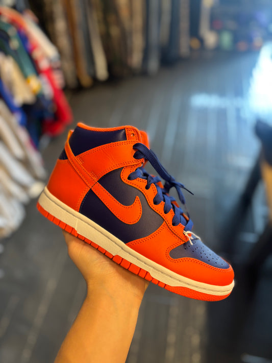 Nike dunk hi orange/blue