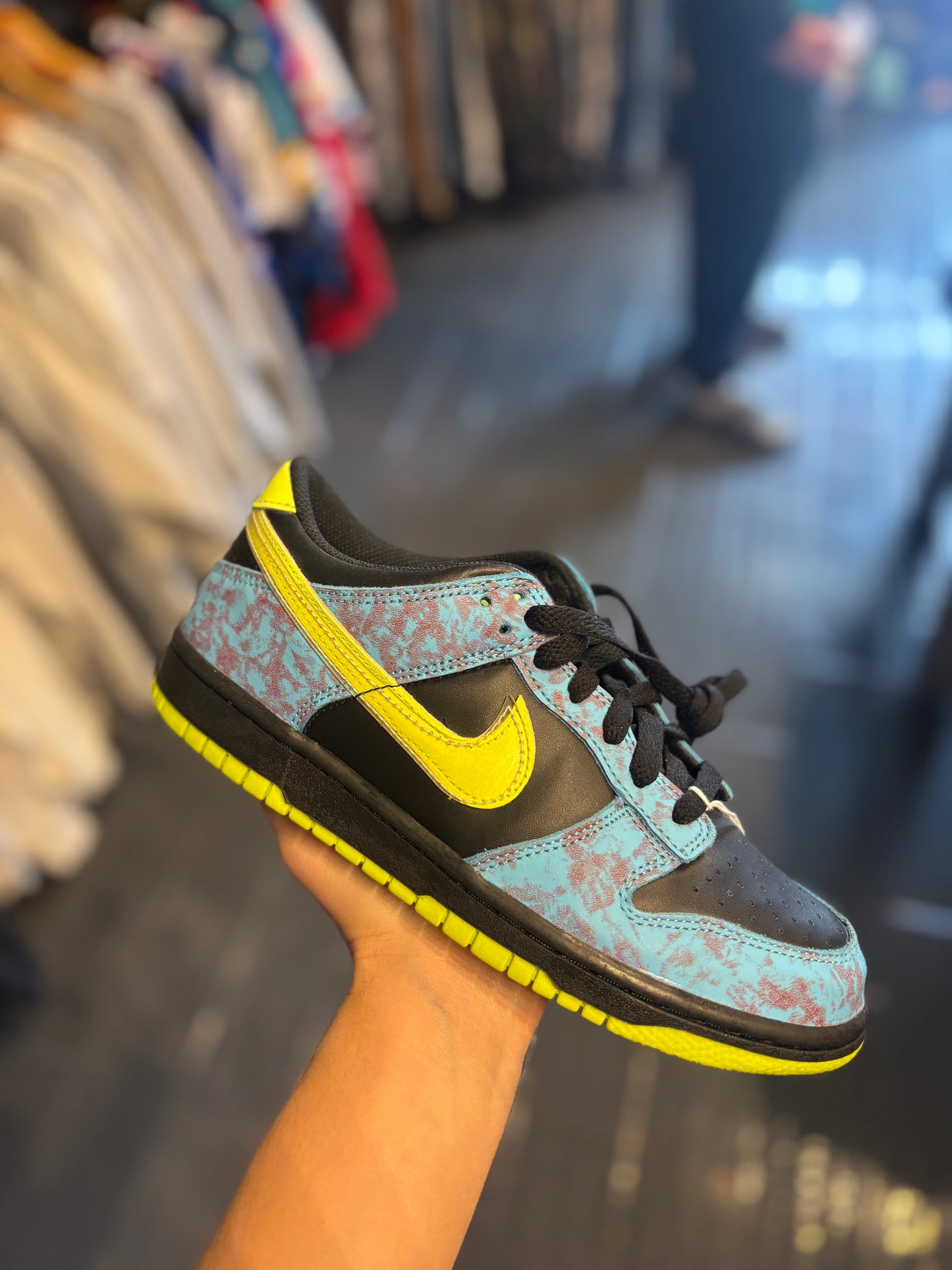 Nike dunk lime green, blue